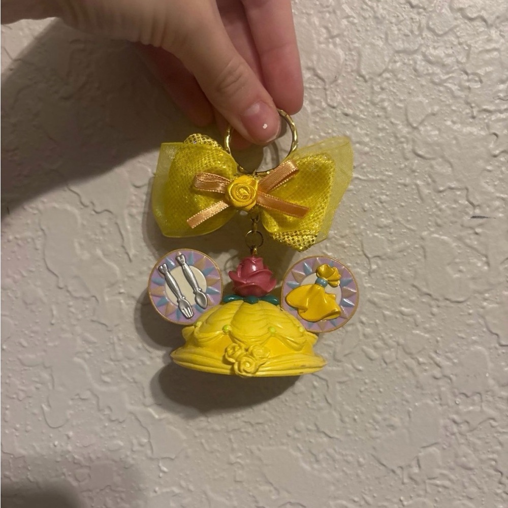 Tokyo Disney Beauty and the Beast Princess Belle Ear Hat Yellow keychain